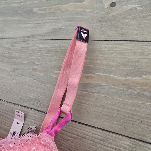 NWT Victoria's Secret PINK Body Lined Demi Bra coral pink size 36DD or 36E - Picture 3 of 11